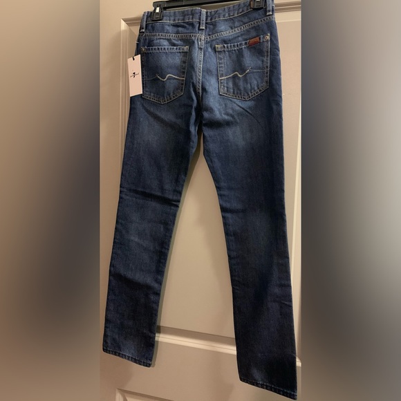7 for all Mankind Dark Wash Slimmy Bootcut Jeans size 28 100% Cotton Y2K 90s - Picture 4 of 13